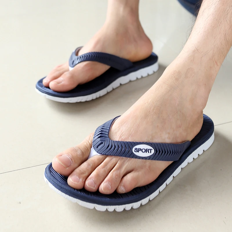 PINSV New 2017 Summer Men Sandals Beach Flip Flops Waterproof Beach