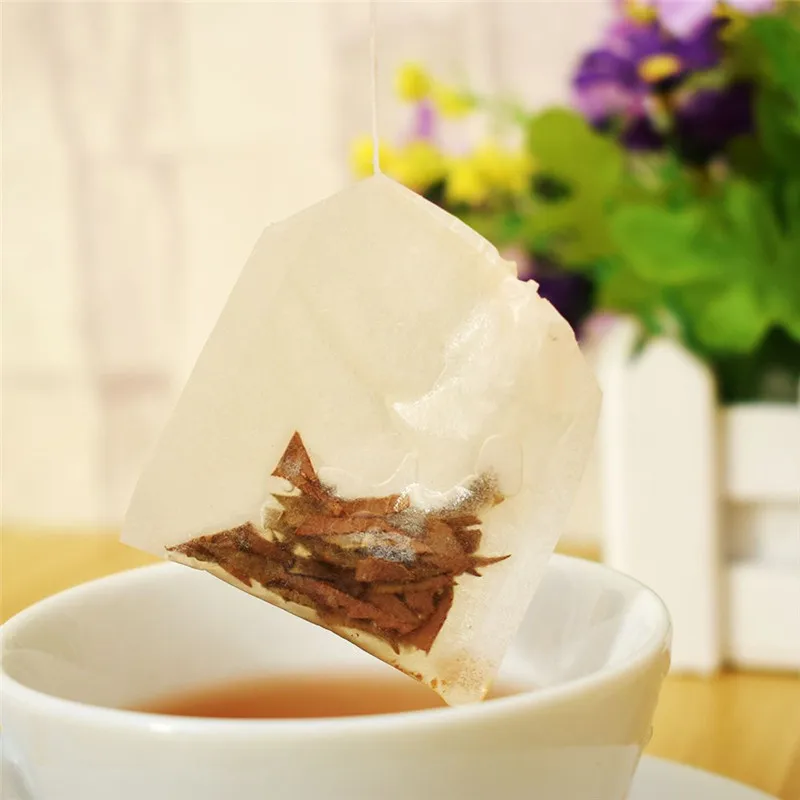 100 шт./лот 5,5x6 см пустые чайные пакетики со струной Heal Seal фильтр мешок для травяной листовой чай инструмент