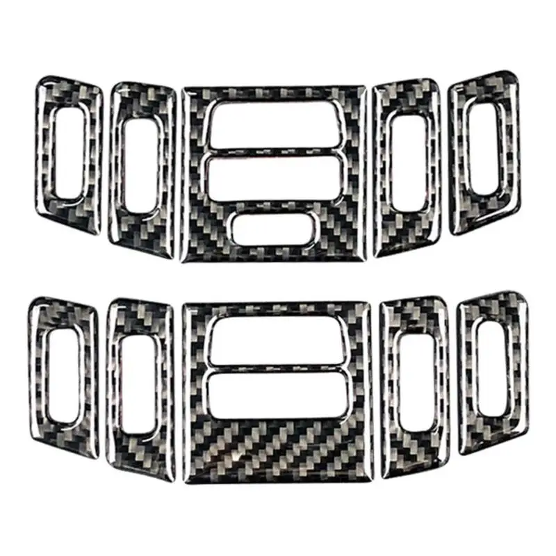 

5pcs/set Carbon Fiber Car Center Console A/C Outlet Air Conditioning Vent Decorative Frame Cover Trim for BMW E90 E92 E93 05-12