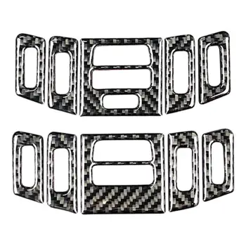 

5pcs/set Carbon Fiber Car Center Console A/C Outlet Air Conditioning Vent Decorative Frame Cover Trim for BMW E90 E92 E93 05-12