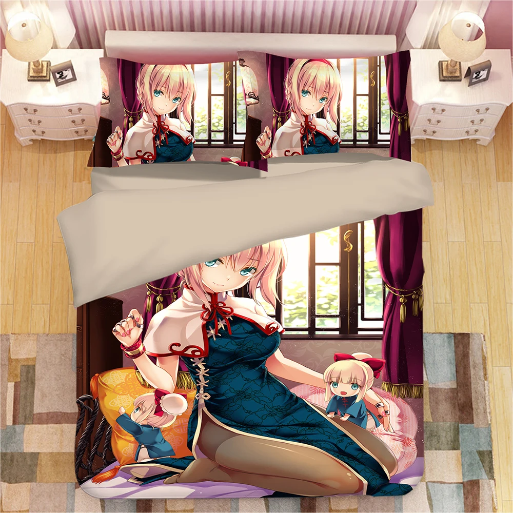 Сексуальная из японского аниме Комплект постельного белья для девочек Twin queen King Размеры постельное белье с наволочкой набор