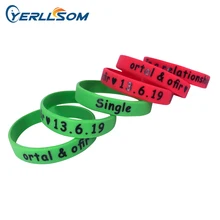 YERLLSOM 300 шт гарантия торговли заказной отпечаток логотипа силиконовые браслеты с печатным логотипом для мероприятий YS19070406