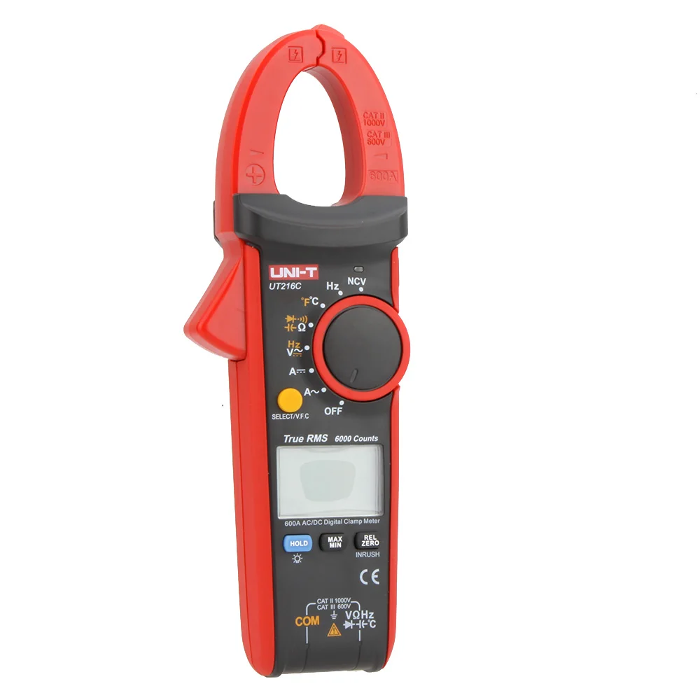

UNI-T UT216C 600A True RMS Digital Clamp Meters Auto Range w/Frequency Capacitance Temperature & NCV Test Diagnostic-tool
