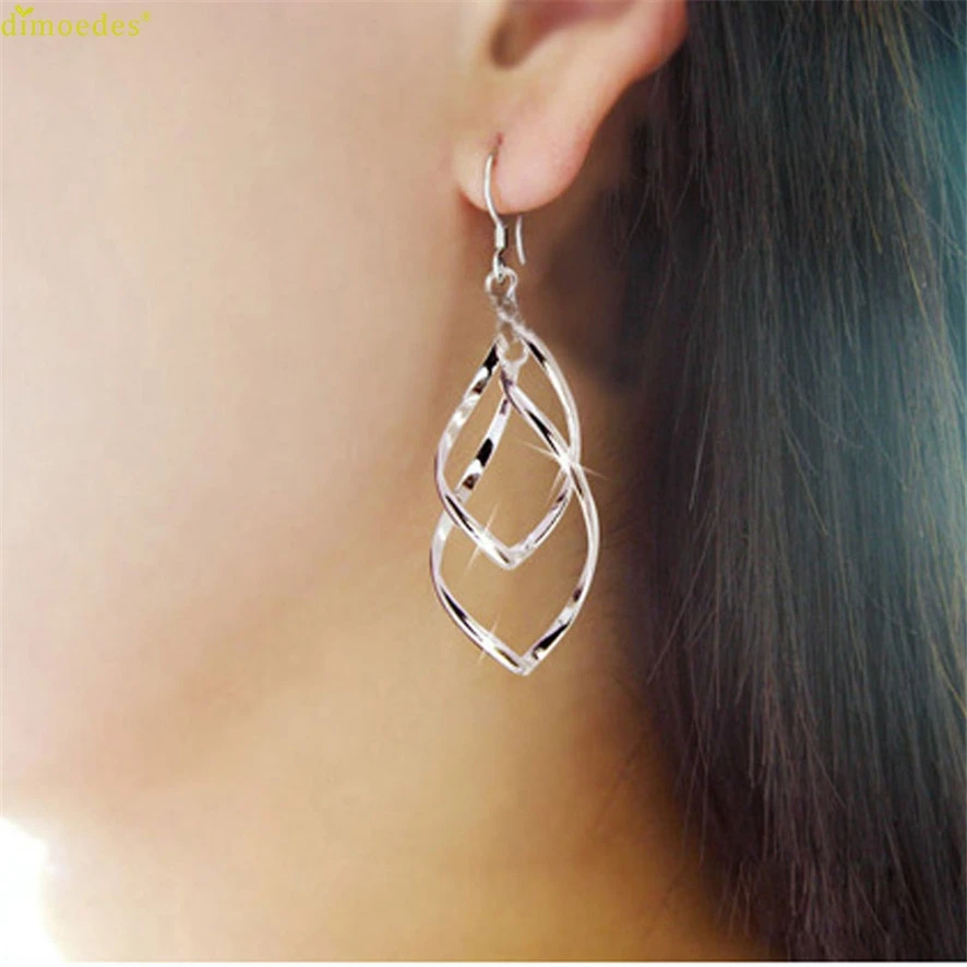 

HOT Brand Fashion Women Alloy Plated Earings Eardrop Jewelry Silver 82510