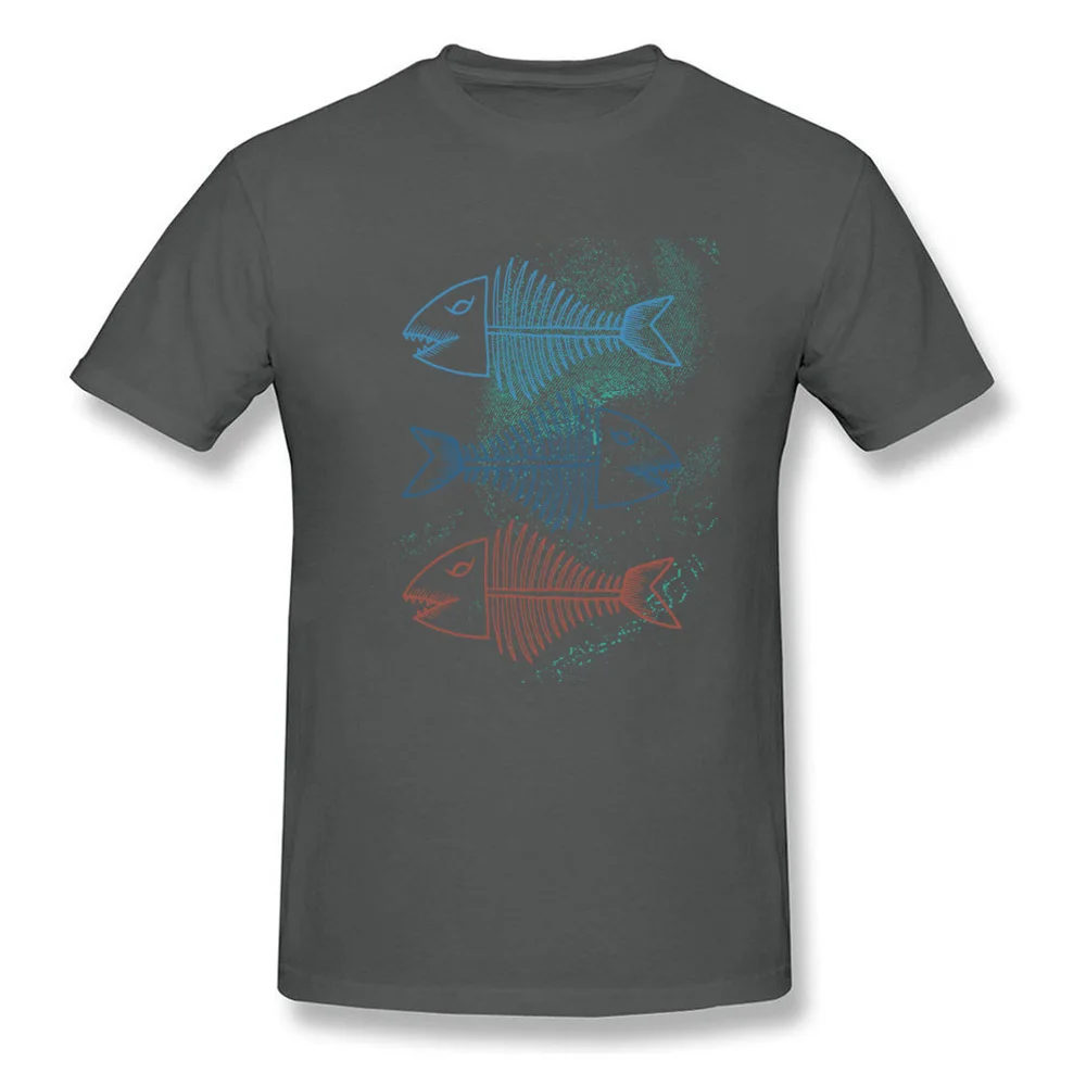 O Neck Fish Bones All Cotton Male Tshirts Casual Short Sleeve Tops T Shirt 2018 New Normal T-shirts Free Shipping Fish Bones carbon