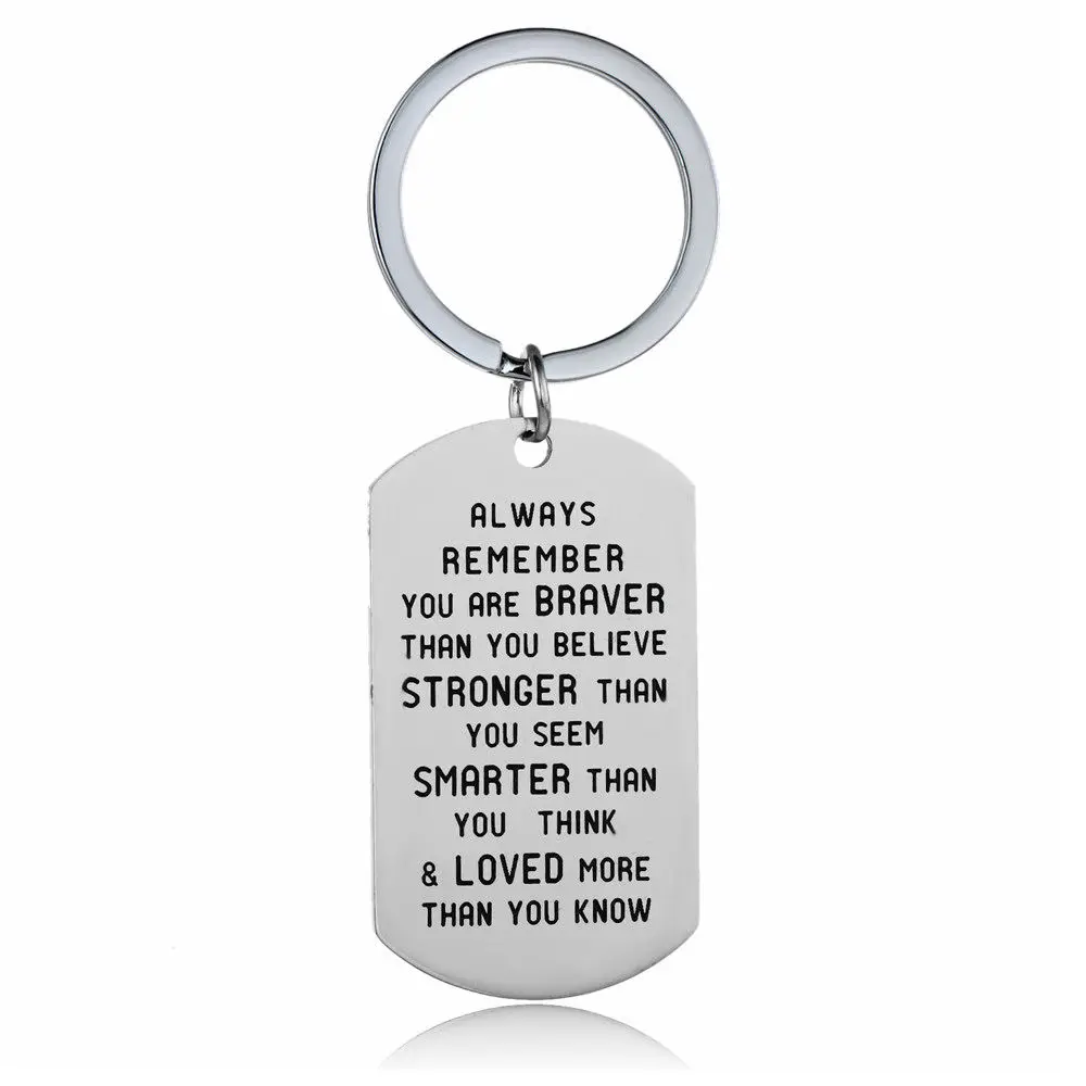 Inspirational Gifts Necklace/Keychain Brother Sister Daughter Son Teen Girls Boy 