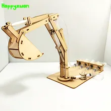 Happyxuan DIY 4 Channel Hydraulic Excavator Kit Kid Science School Project STEM Education Physics Fun Toys Technology Experiment