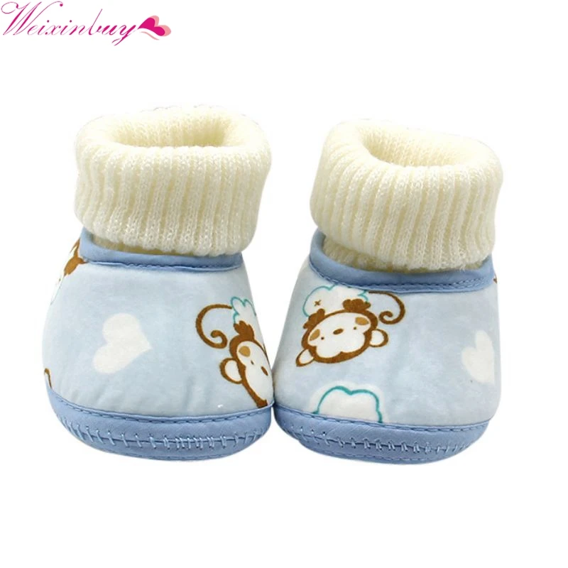 Зимние ботильоны для малышей от 0 до 18 месяцев флисовая обувь зимние детские ботинки теплые шерстяные пинетки с мехом для младенцев
