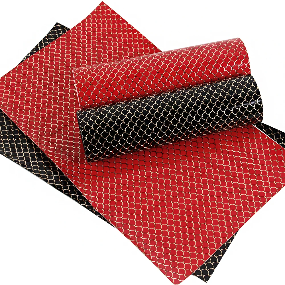 

David accessories 20*34cm fish Mermaid scales Faux Synthetic leather fabric,DIY hair bow materials decoration crafts,1Yc3369