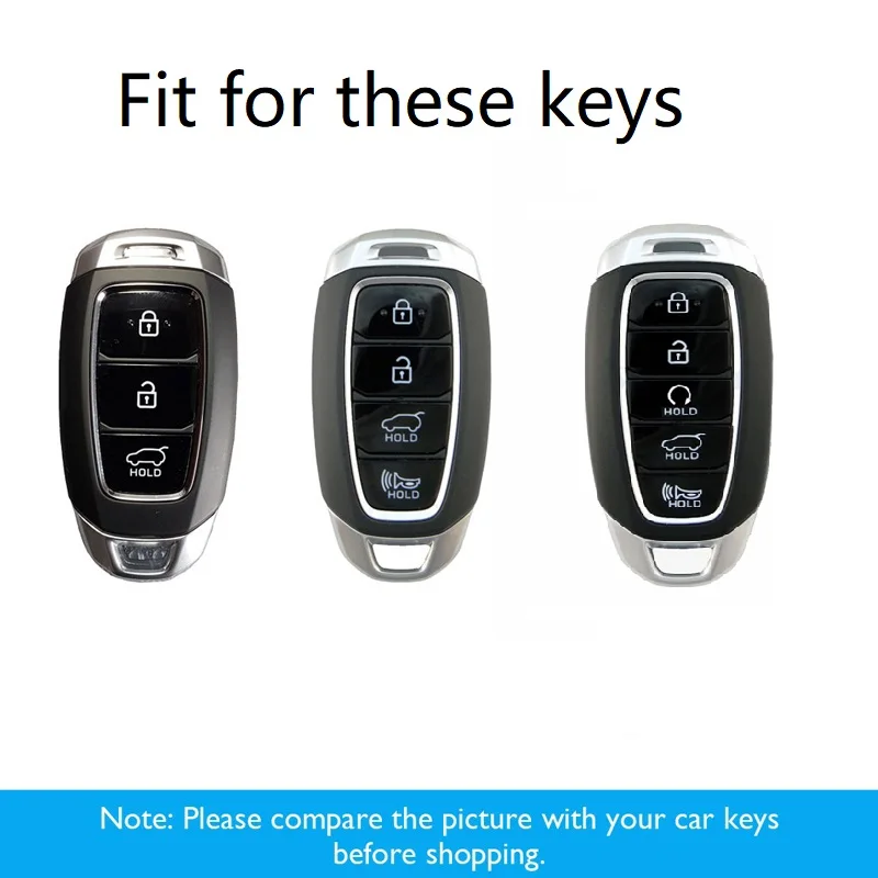 Carbon Fiber alloy Car Key Case For Hyundai i30 Ix35 KONA Encino Solaris Azera Grandeur Ig Accent Santa Fe Palisade 2017 2018