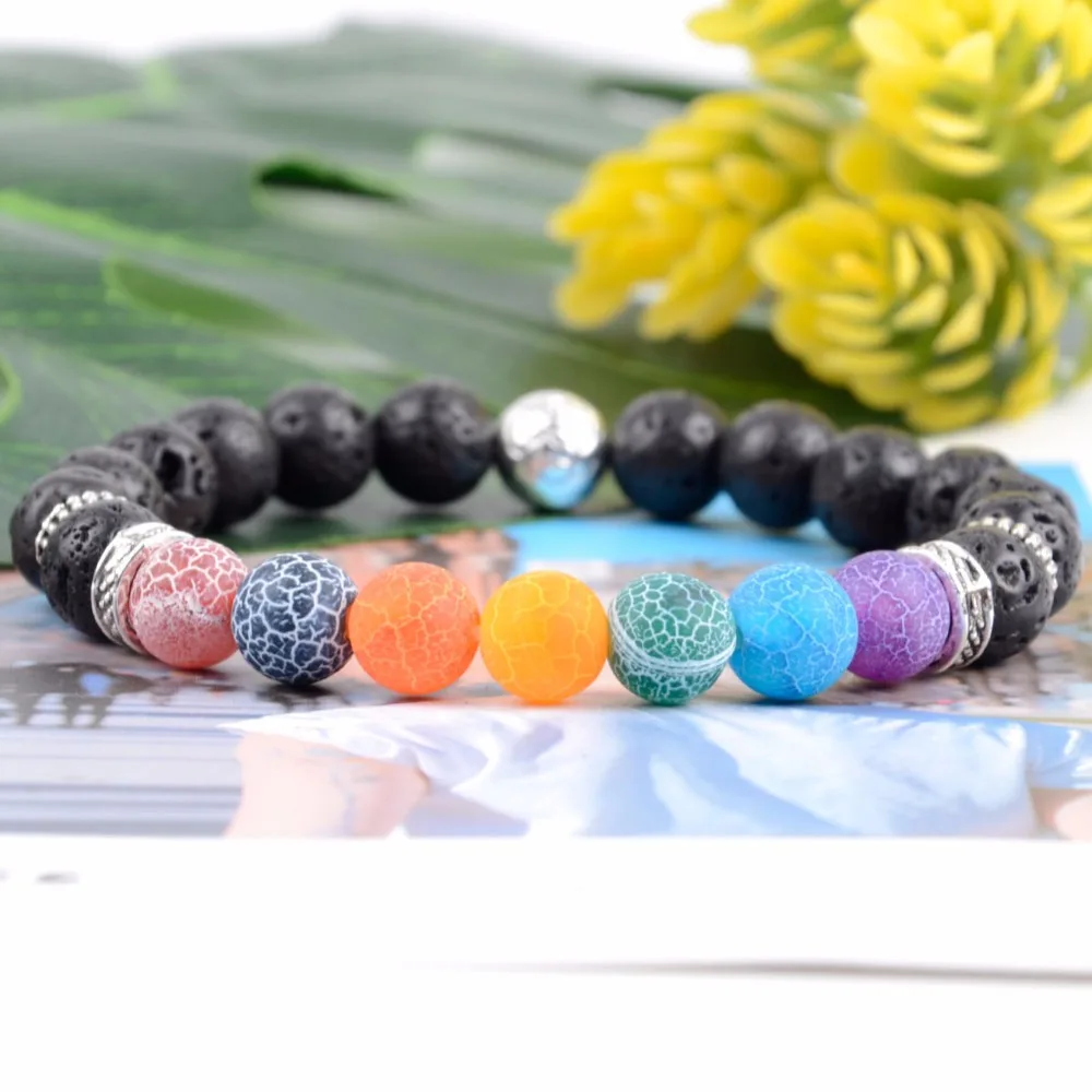 2018 Fashion Healing Bracelet Men Natural Stone Black Lava Beaded Bracelets For Women Handmade Jewelry Pulseras Dropshipping Fashion Jewelry