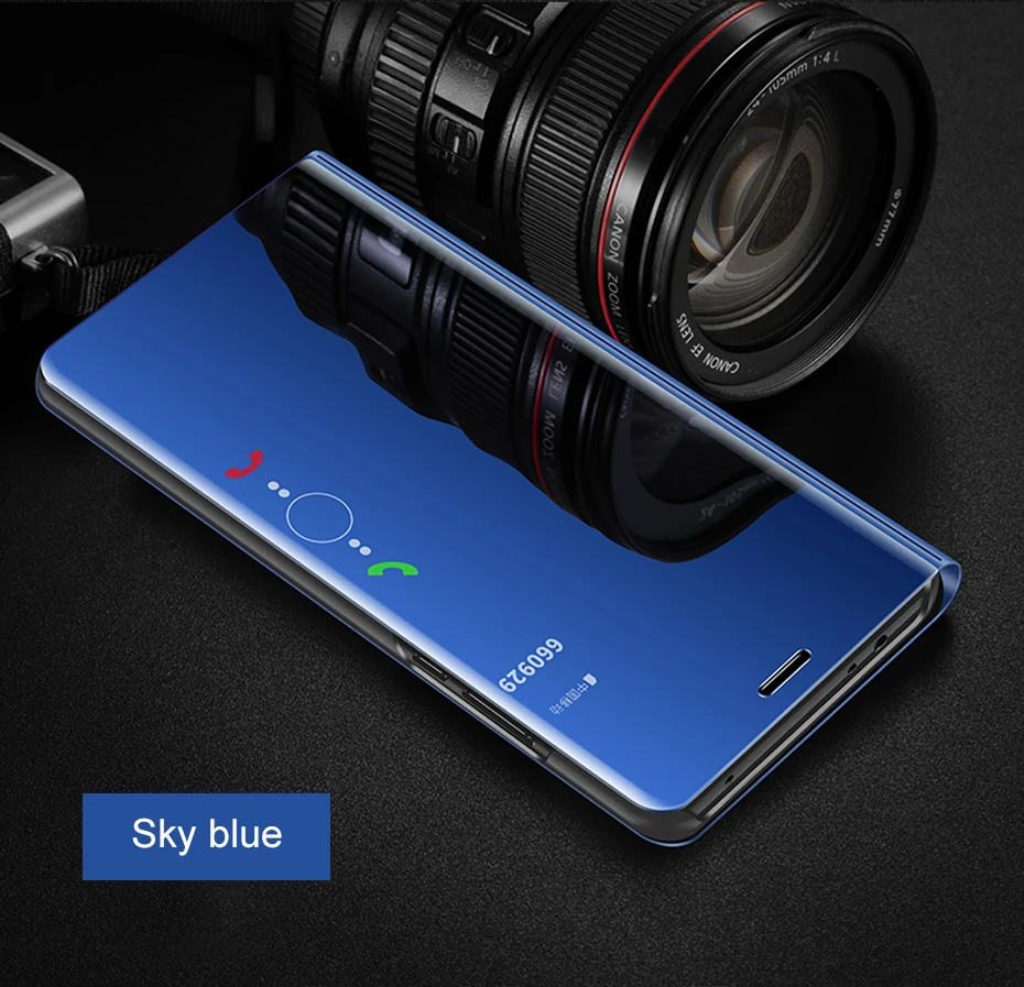 Чехол-книжка Smart View mi rror для xiaomi Red mi Note 7 5 6 Pro 4 4X 5A S2 5 Plus GO Note4 Global Cover on xiaomi mi A2 Lite 8 SE A1