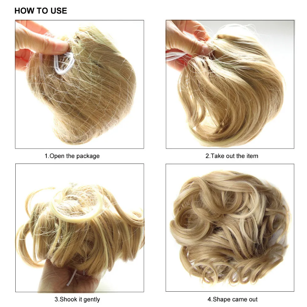 DELICE синтетические кудрявый шиньон женские эластичные волосы булочка шнурок клип в пончик булочки для волос 60 г/шт