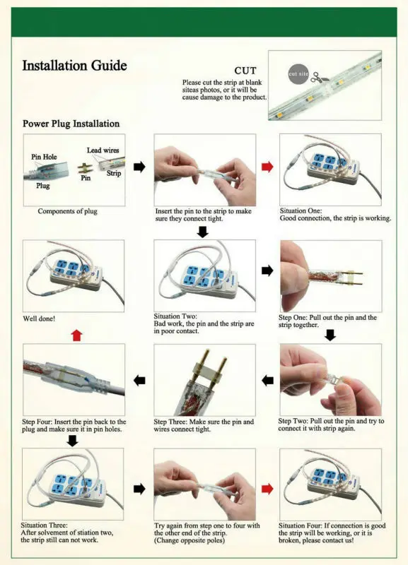 led strip light pin installation