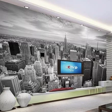 Нью-Йорк черно-белый городской пейзаж Фреска 3D обои Гостиная ТВ диван спальня домашний декор настенная ткань Papel де Parede 3D