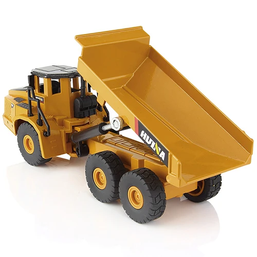 

1:50 Alloy Articulated Dump Truck Model Toys High Imitation Alloy Engineering Vehicle Model Metal Diecasting Huina Toys