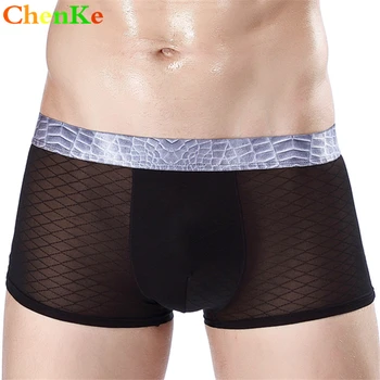 

ChenKe 2017 New Men's Ice Silk Sexy Flat Underwear Knitting Breathable Boxer Shorts Middle Waist Panties L XL XXL XXXL underwear