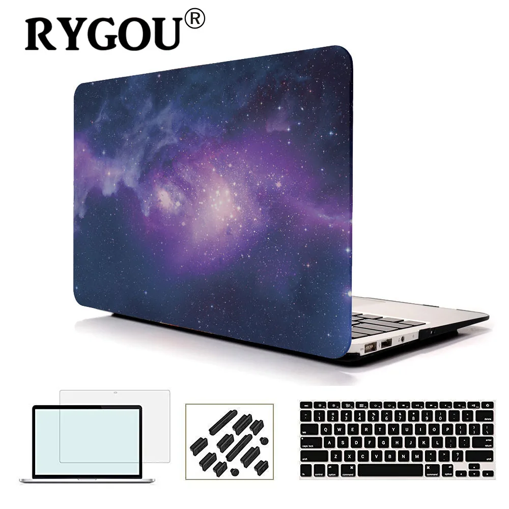 RyGou для MacBook Air 13 Чехол, Galaxy Print пластиковый защелкивающийся чехол s подходит для Mac Book Air 11 13 A1932 A1370 A1465 A1369 A1466 чехол