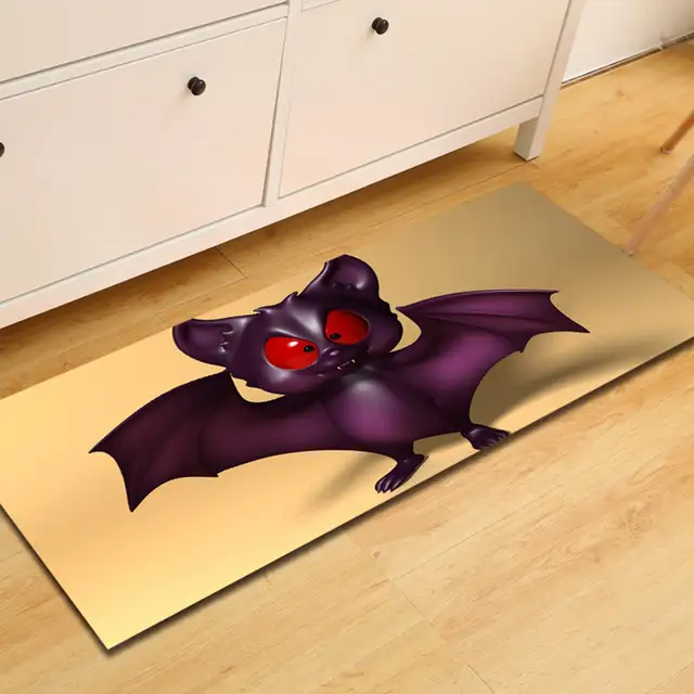 Free Shipping Purple Bat Whale Tapis Salon Absorbent Bath Mat Area Whale Tapis Salon Absorbent Bath Mat