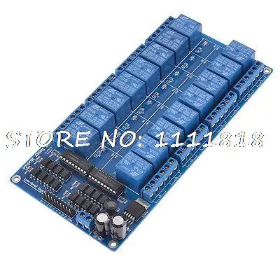 

16-Channel 12V Relay Module Board w LM2576 Power + Optocoupler Protection Blue