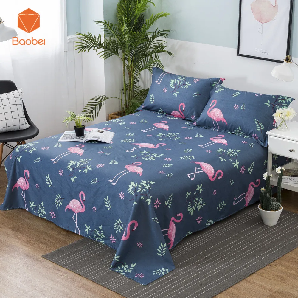 Best 1Pcs Flat Sheet For Adults Kids Polyester Brid Pattern Mattress Protector Cover Printing Bed Sheets pillowcase48x74cm