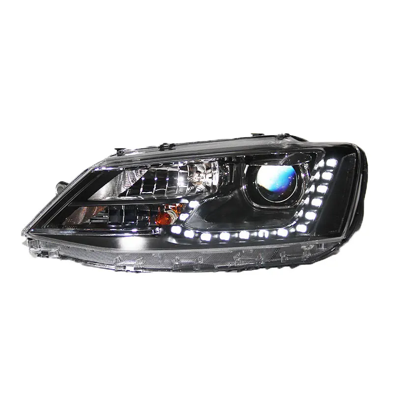 Чехол для автомобильных фар для VW Jetta 2012- Автомобильные светодиодные фонари двойные ксеноновые линзы автомобильные аксессуары дневные ходовые огни - Цвет: No light bulb