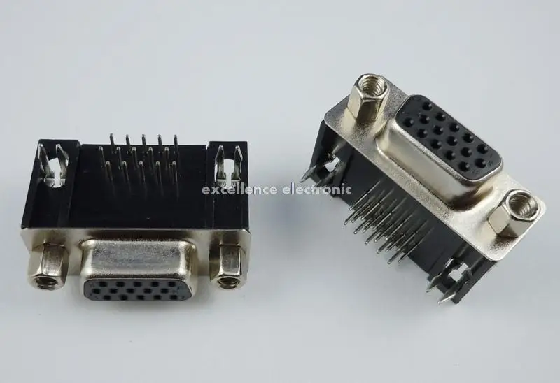 10 pcs d sub right angle 15 pin female vga type 8 89 pcb connector 3