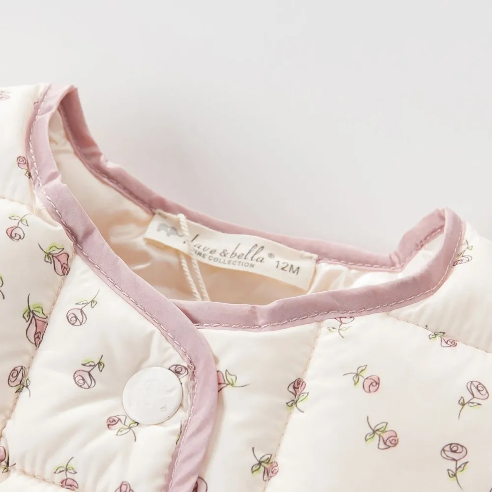 DB4699 dave bella/Осенний жилет на подкладке для малышей пуховый жилет для девочек Одежда для младенцев Жилеты для малышей жилет для девочек