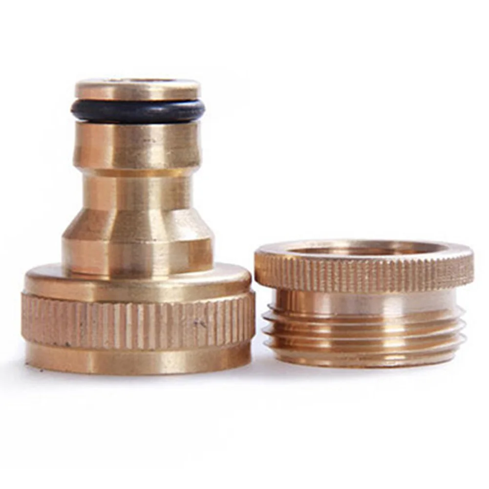 

SUPEWOLD Threaded Brass Tap Adaptor Garden Water Hose Quick Connector Fittings For 3/4 To 1/2 Inch Faucet(Gold)