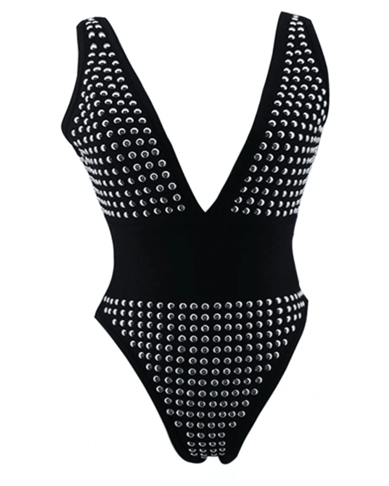 Black Fashion Studded Luxury Bikini Women Summer Beach Wear Sexy