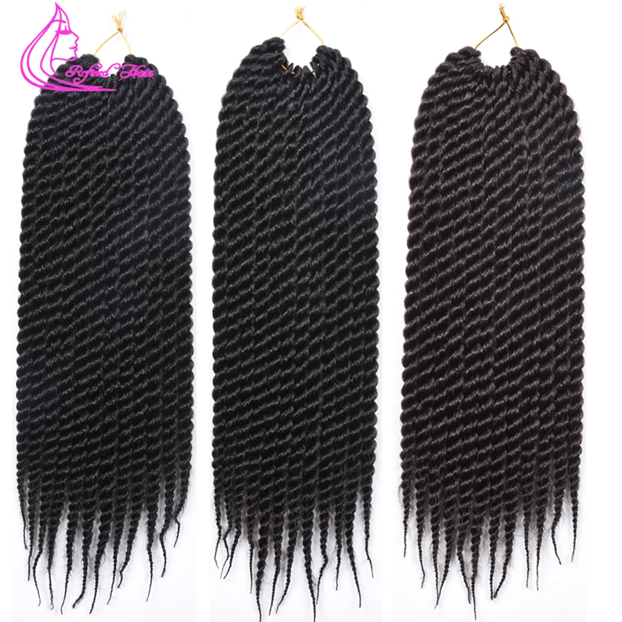 Рафинированные волосы 12 18 дюймов 12 корней Сенегальские вязанные крючком косы твист волосы Омбре цветной синтетический парик для плетение волос