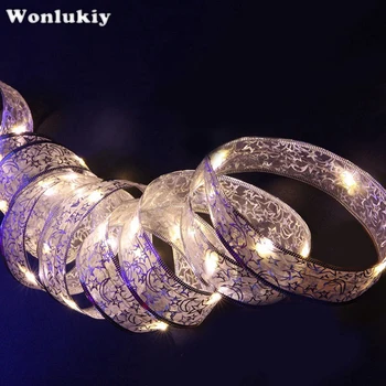 

Fairy Lace Ribbon Led String Light for Christmas Tree Party Cloth Gift Box Home Wedding New Year Decor 4M 4Colors Warm White RGB