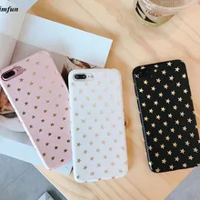 Чехол для телефона Gimfun из искусственной кожи с узором в виде звезд для Iphone 7, 7 plus, 6, 6 S, 6 plus, 8 X, простой Блестящий Мягкий ТПУ чехол-накладка