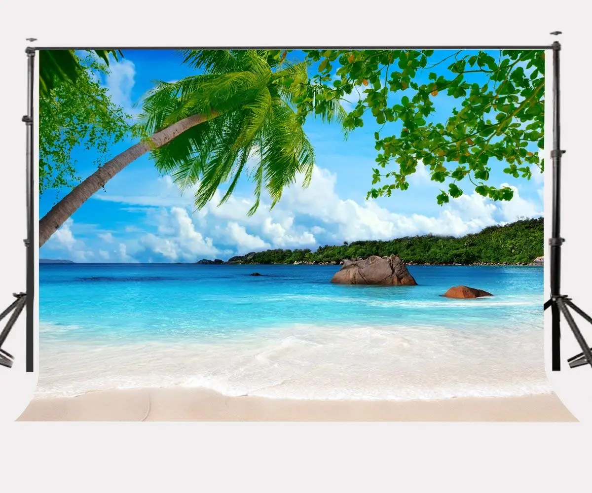 

7x5ft Summer Holiday Seaview Backdrop Sunny Day Blue Sea Photography Background Holiday Party Photo Studio Props