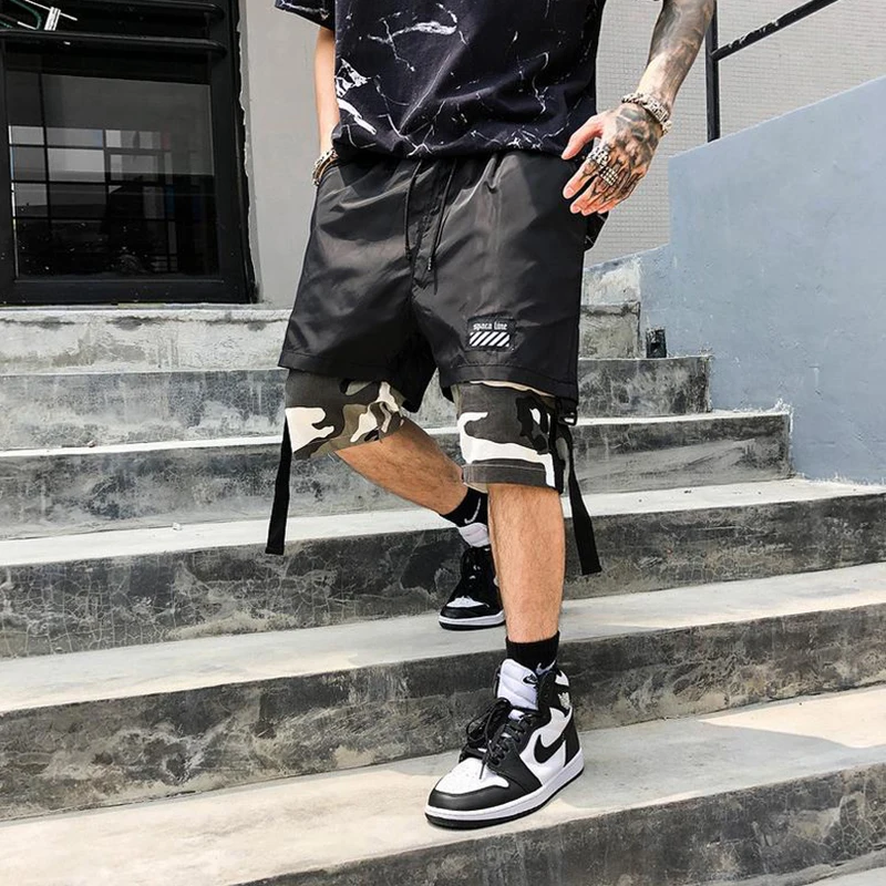 Новейшие летние камуфляжные бриджи с низкой талией уличная хип-хоп мужские повседневные хлопковые тактические короткие брюки мужские шорты для бега