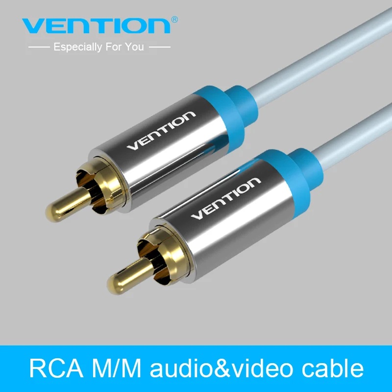 Vention RCA аудио кабель 1 м 1,5 м 2 м RCA к RCA мужчинами стерео видео кабель металлический Тип коаксиальный кабель для ТВ усилитель DVD