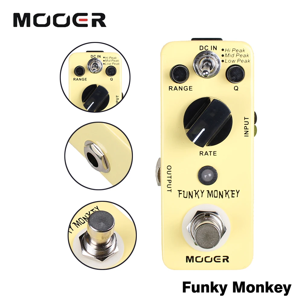 Mooer широкий диапазон регулировки эффекты Auto Wah мини Funky Monkey гитары педаль эффектов
