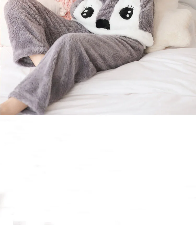Women Cartoon Pajamas Hooded Clothing Two Piece Suits Night Wear Clothes Female Winter Autumn Pajama Nighty Flannel 2018 JW307 (14)
