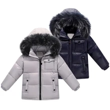 Children 90% White Duck Down Snow Wear Warm Outerwear Winter Jackets Coats 2019 New Baby Boy Parka Girls Big Nature Fur Hoodie boys down jackets 2018 new winter children duck down parka coats boy hooded clothes kids fur collar thick warm long outerwear