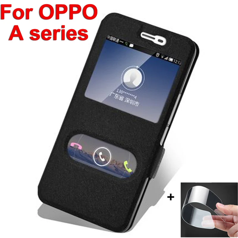 Кожаный флип чехол с открытым окошком для OPPO A30 A31 A33 A53 чехлы телефонов A30T A31T A31C A31U