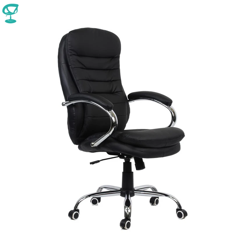 95146 Кресло руководителя Barneo K-57 черная кожа с высокой спинкой кресло офисное кресло компьютерное кресло с системой качания мебель для дома и офиса компьютерные кресла модное кресло по России