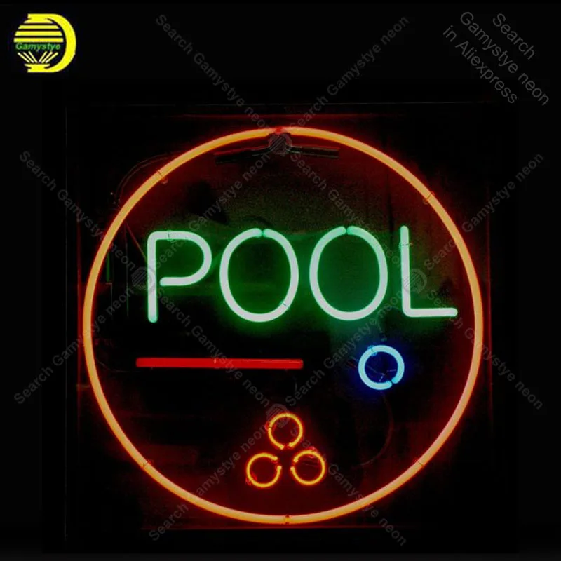 Pool Table Upstairs Billiards Game Room Neon Light Sign 24/"x20/" Beer Bar Decor