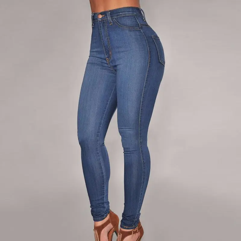 

Women Pencil Stretch Casual Denim Skinny Jeans Pants High Waist Jeans Trousers Europe and America