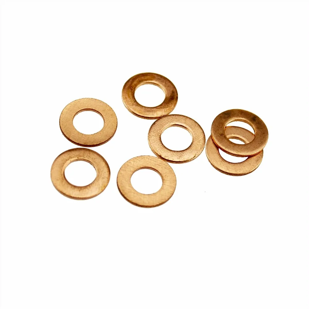 

100 Pcs Copper Metric Flat Sealing Washers M4 M5 M6 Car Sealing Washer Various Specifications