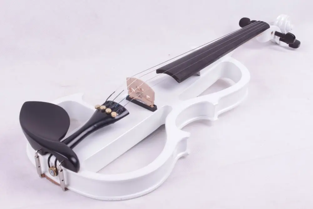 4 струны 1/2 4/4 электрическая скрипка белый бант бесшумный звукосниматель мелкий тон части включают#8-10