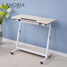 Портативная переносная тележка для ноутбука, откидной стол, передвижная подставка, стол с предохранительным краем-стоппером для iPad, стол для чтения и записи