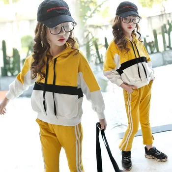 

Autumn Kids Sport Suits Children Casual 2pcs Suit Jackets + Pants Sport Suit Outwear School Sets For Girls Y833
