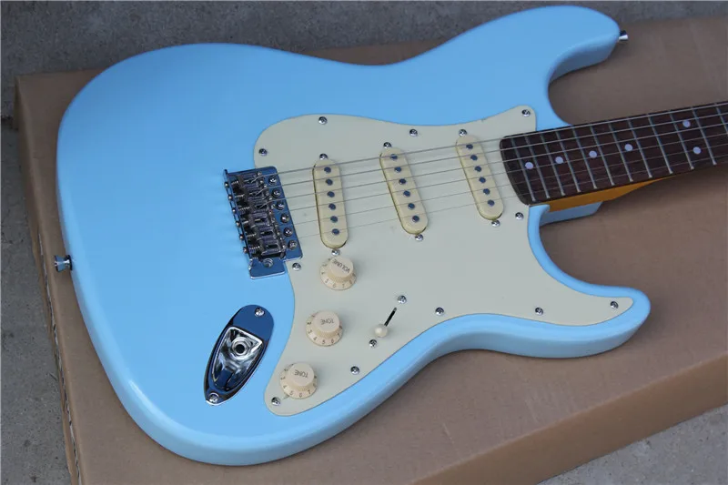 

Factory store sky blue ST rosewood fretboard 6 string Electric Guitar Guitarra