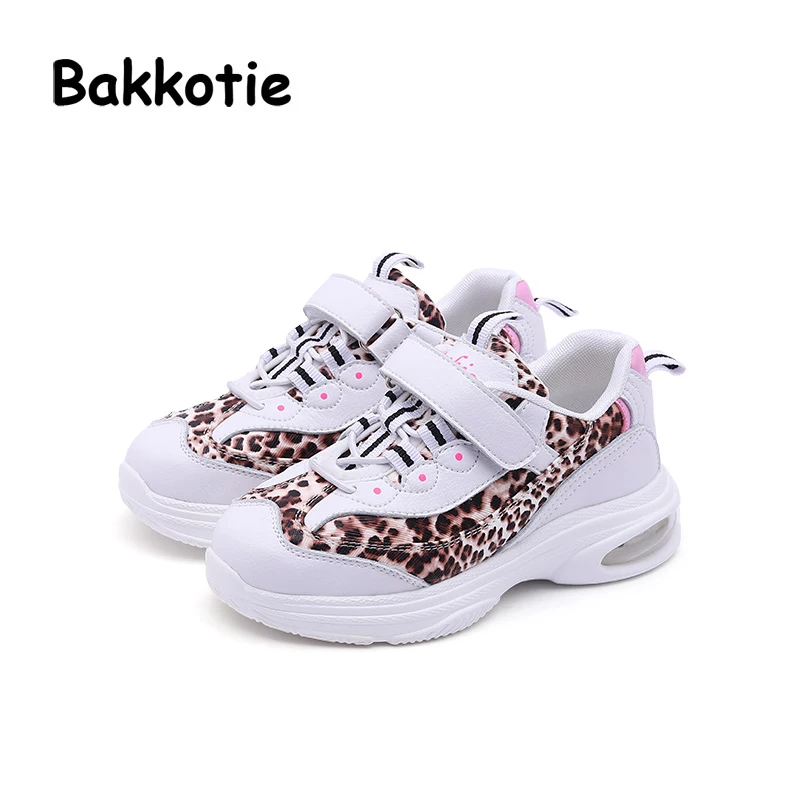 

Bakkotie 2018 Autumn Fashion Baby Girl Leopard Pu Leather Casual Sneakers Children Mesh White Shoes Kid Boy Soft Sport Trainer