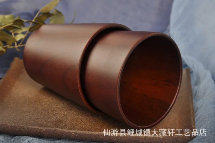 Деревянная дзен коричневая труба чашка японское дерево ююба чашка цельная деревянная Лаковая чашка